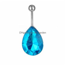 Navel Bell Button Rings D0498 Aqua.Color Stone Belly Stud Drop Delivery Jewellery Body Dhgarden Dh1Se