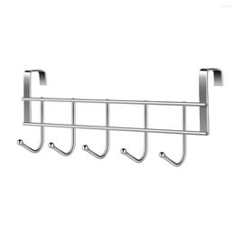 Hooks OUNONA Door Back Hanging Clothes Hook Stainless Steel Towel Wall Mounted Bath Hanger With 5