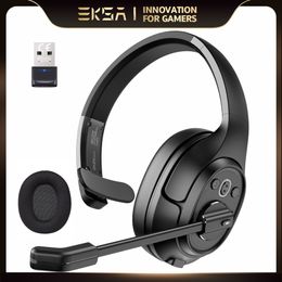 Wireless Headphones Bluetooth 5.0 Headset ENC Microphone 30H Playtime For Office/Call Centre with USB Dongle(Optional)