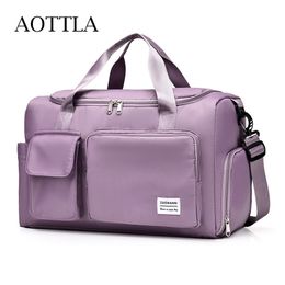 Stuff Sacks AOTTLA Travel Bag Luggage Handbag Women's Shoulder Bag Large Capacity Brand Waterproof Nylon Sports Gym Bag Ladies Crossbody Bag 230311