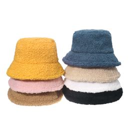 Wide Brim Hats Winter Bucket Hat Faux Fur Warm Ladies Hats Winter Solid Colour Basin Caps Outdoor Sun Visor Hat Panama Ladies Bob Hat P230311