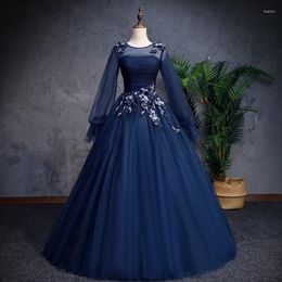 Casual Dresses Full Sleeve Party Dress Luxury Ball Gown Vintage Lace Prom Vestidos De Women Stage Performance Evening