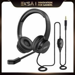 H12 Wired Headphones with Microphone for PC/PS4/Xbox Gaming Headset Gamer 3.5mm On-Ear Call Centre/Traffic/Office Headset