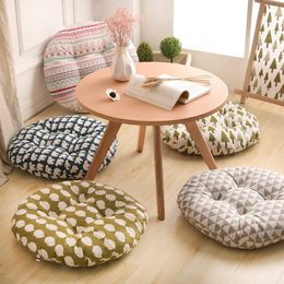 Cushion/Decorative Pillow Round Shape 2 Size Seat Cushion Silk Cotton Core Cotton Polyester Tatami Cushion Pillow Home Decoration Car Soft Sofa Cushion 230311