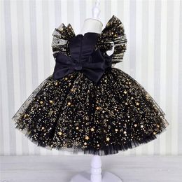 Girl Dresses Girl's Princess Dress For Baby Girls Sequined Birthday Party Tutu Prom Gown Toddler Kids Lace Mesh Elegant Wedding Christening