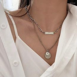 Pendant Necklaces Jewelry 2023 Hip Hop Double Layer Portrait For Women Choker Clavicle Chains Necklace Gift Collares