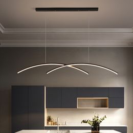 Modern Led Table Dining Room Pendant Lamps Dimmable for Kitchen Bar Chandelier Minimalist Home Decor Lighting Lusters Luminaires