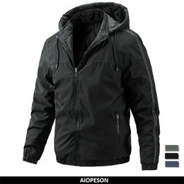 Men's Jackets AIOPESON Double Face Spliced Men Parkas Casual Hat Detachable Warm Outdoor Sports Jacket Male Winter Coats for Men Clothing 230311