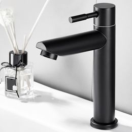 Bathroom Sink Faucets Basin Faucet Modern Stainless Steel For Cold Water Bath Sink Easy Instal Heavy Duty Deck Mounted Home Kitchen Lavatory Washroom 230311