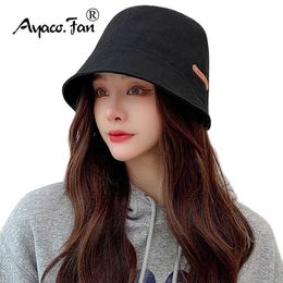 Sun Hats Caps BP Brim ats Women Cute Wide Bucket Summer Solid Cy Sun -made Leather Label Outdoor Men Autumn Unisex at ip op Female Cap Woman Man