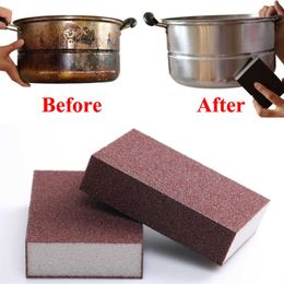 Sponges Scouring Pads Rust Cleaning Removal Sponge Descaling Emery Cleaning Brush Silicon Carbide Descaling Cleaning Brush Stove Top Pot Kitchen Tools R230309