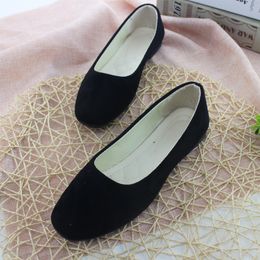 2023 New Fashion Square Slippers Head Single Shoes comfort Flat Women's Suede Shallow Mouth Single Shoes Women's Shoes 04