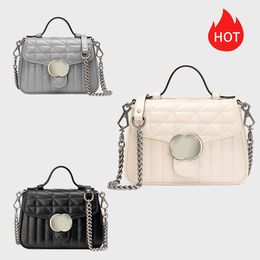 Mini top handle Genuine leather tote Shoulder Bag Women's metal chain marmont flap Crossbody camera bags Luxury Designer Snap closure fashion handbags clutch bag