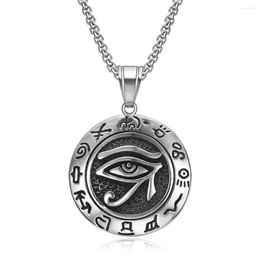 Pendant Necklaces Egyptian The Eye Of Horus Mens Stainless Steel Round For Woman Jewellery Gift