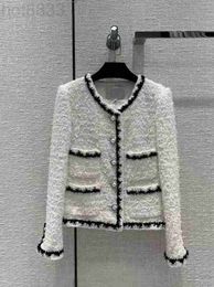 Women's Jackets Designer Milan Runway 2022 New Autumn Winter o Neck Long Sleeve Coats Brand Same Style Outerwear R6L7