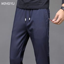 Men's Pants Mingyu Brand Summer Casual Pants Men Zip Pocket Slim Jogging Outdoor Sweatpants Black Gray Blue Skinny Trousers Male 28-38 230311