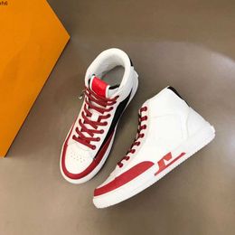 Rivoli Trainers High Top Shoes Luxurys Designers Sneaker LUXEMBOURG Lace Up Vintage Casual Shoe Chaussures Calfskin TATTOO Trainer mkjknh rh600001