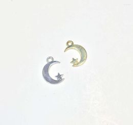 Charms Eruifa Wholesales Smooth Shiny Good Quality Moon And Star 20pcs Per Bag Zinc Alloy DIY Pendant 2 Colours