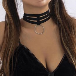 Choker Multi Layer Black Velet Fashion Women Punk Gothic Soft Velvet Cool Necklace Girl Neck Colar Halloween Jewellery