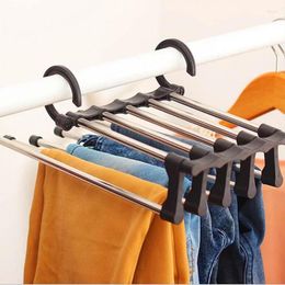 Hangers 5 In 1 Clothes Multi-functional Pants Storage Rack Adjustable Stainless Steel Wardrobe Shelves