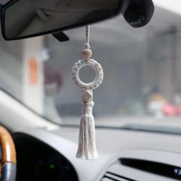 Interior Decorations Ethnic Wind Hand-woven Car Pendant Wooden Bead Tassel Home Bedroom Decoration Girl Creative Gift Accessories For Girls