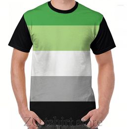 Men's T Shirts Aromantic Flag Graphic T-Shirt Men Tops Tee Women Shirt Funny Print O-neck Short Sleeve Tshirts