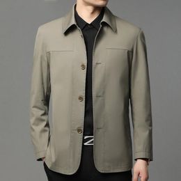 Men's Jackets Business Shirt Jacket Men Autumn Casual Coat Button up Tops Office Work Clothes 230311