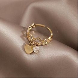 Fashion Rings Women Metal Party Trendy Heart Wedding Bands Setting All Compatible Rings For Female Jewellery