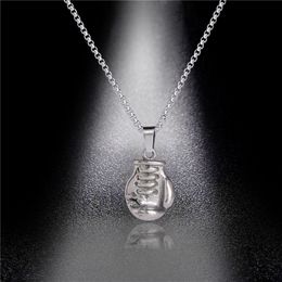 Pendant Necklaces Fashion Punk Boxing Glove Shaped Necklace For Men Fist Boyfriend Jewellery Gift Wholesale 2023