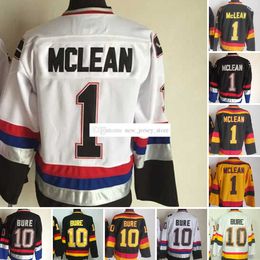 1970-1999 Movie Retro CCM Hockey Jersey Embroidery 1 KirkMclean 10 PavelBure Vintage Jerseys Black Yellow White