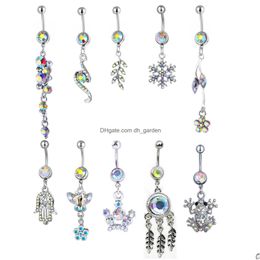 Navel Bell Button Rings Ab10001 Belly Ring Mix 10 Styles Clear Ab Colours Pcs Frog Crown Dream Catcher Drop Delivery Jewellery Dhgarden Dhkey