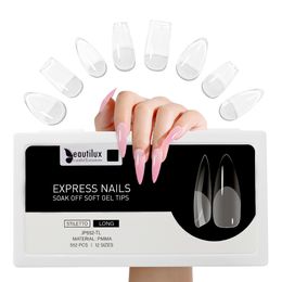 False Nails Beautilux False Nails 552pcsbox Stiletto Almond Square Coffin French Fake Press On Soak Off Gel Nail Tips PMMA American Capsule 230310