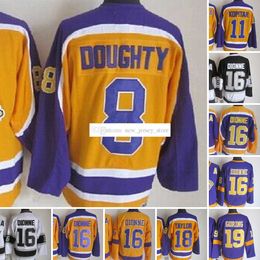 1967-2008 Movie Retro CCM Hockey Jersey Embroidery 16 MarcelDionne Jerseys CCM Embroidery 19 ButchGoring 11 AnzeKopitar 8 DrewDoughty 18TAYLOR Vintage Jerseys