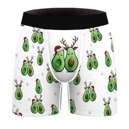 Underpants Funny Christmas Festival Costume Santa Claus Snowman Printed Men Underwear Boxer Shorts