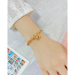 Bracelets Opk Jewellery minority titanium heart fashion personality stainless steel flower orchid chain love bracelet