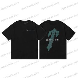 T-shirt maschile Summer Trapstar Large Letter T Print T-shirt a doppio filo da uomo e femmina Maglietta a maniche corte T230311