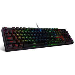 n K582 SURARA RGB LED Backlit Mechanical Gaming Keyboard with 104 Keys-Linear and Quiet Red Switches For Game Laptop PC