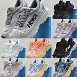 Motorcycle Boots Sneaker run Hoka One Bondi 8 Running Shoes Lightweight Cushioning Long Distance Road one Runner Shoe Men Women Sneakers Motion current