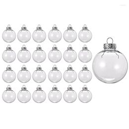 Party Decoration 24PCS Clear Plastic Fillable Christmas Balls 8Cm DIY Xmas Tree Ornament Arts Crafts