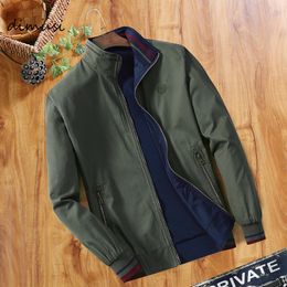 Men's Jackets DIMUSI Spring Mens Bomber Jackets Fashion Men Outwear Windbreaker Stand Collar Jacket Man Slim Baseball Reversible Clothing 230311