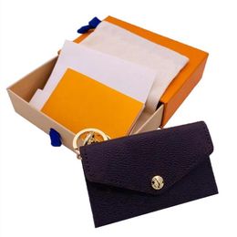 Premium brand key bag premium leather high quality classic female male key holder coin purse small leather key purse with box 253w