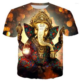 Men's T Shirts 2023 Summer Ganesh T-shirt Elephant-Headed Hinduism God Ganesha 3D Printed Shirt Men Women Fashion Casual Streetwear T-shirts