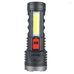 Flashlights Torches Fashion Model Torch With COB Sidelight Design Mini ABS Plastic Powerful Rechargeable Led FlashlightsFlashlights