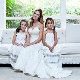 Girl Dresses Long Bohemian Chiffon Lace Flower Dress For Wedding Boho A-Line Halter Kids Bridesmaid Princess Gown Formal Part Birthday