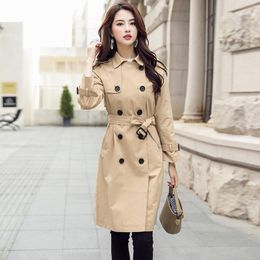 Women's Trench Coats 2023 Autumn High Fashion Brand Woman Classic Double Breasted Waterproof Raincoat Business Outerwear With Belt