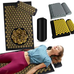 Back Massager Kuznetsov's applicator Acupressure Yoga Cushion Sensi Massage Body Mat With Needle Foot Massager Pillow Fitness Pilates 230310
