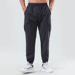 LL Men Jogger Long Pants Sport Yoga Outfit Cycling Drawstring Gym Pockets Sweatpants Trousers Men's Casual Elastic Waist Fitness L2920