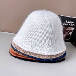 HBP Winter Wide Autumn Brim Knitted Bucket Hat Women's Wool Warm Fisherman Hats Outdoor Female Foldable Basin Caps P230311