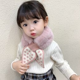 Ties Children Fake Collar Tie Winter Faux Fur Kids False Girls Detachable Knitted Warm Scarfs for Neckerchiefs 230311