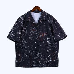 Fashion 2023 Graffiti Shirts Casual Men Designer Blouses Print Bowling Shirt Mens Dress Shirts Summer Short Sleeve Tshirt Tees Shirt